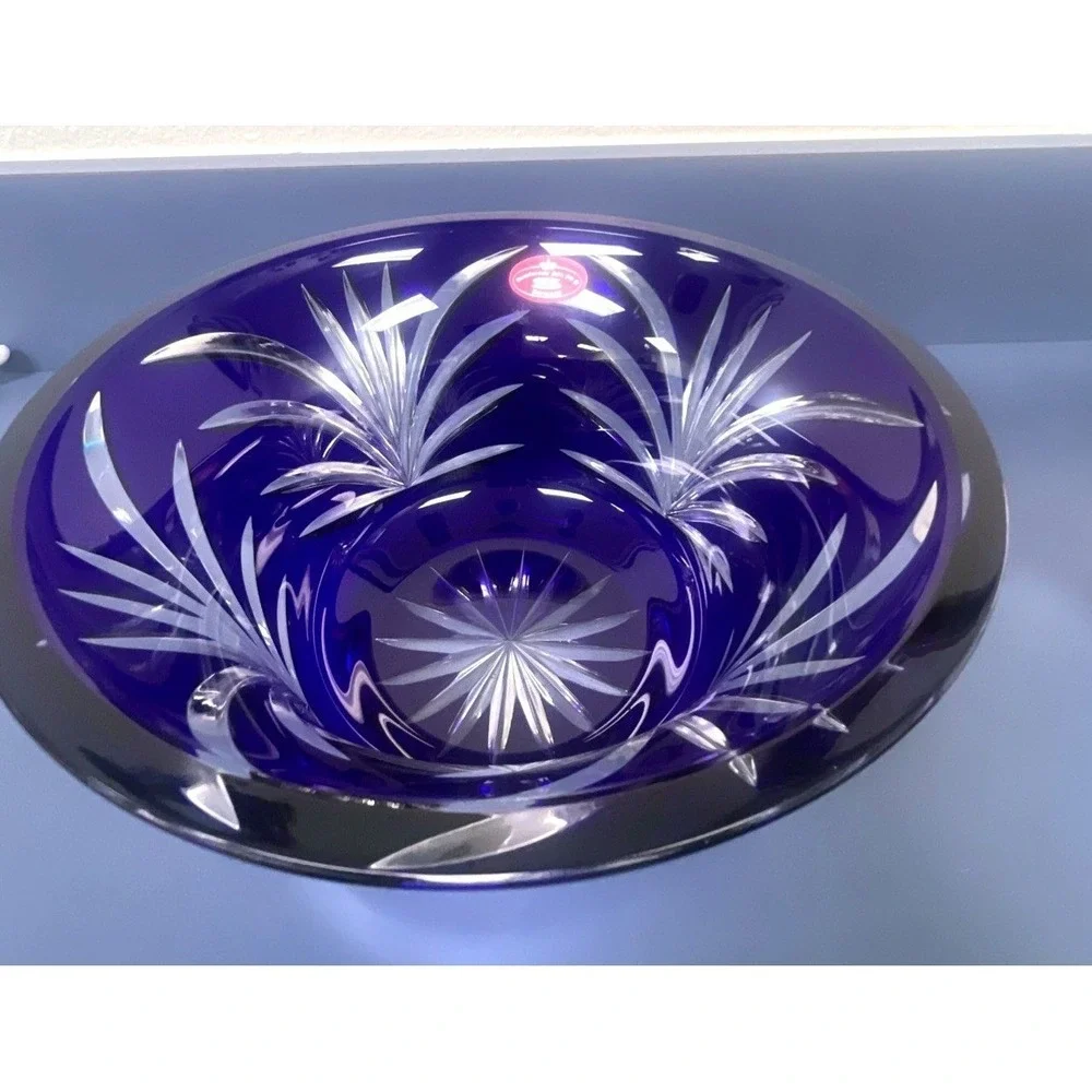 SCHONBORNER BLEIKRISTALL 24% CRYSTAL HAND MADE COBALT BLUE BOWL‎ 4
